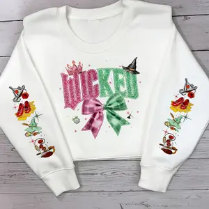 Pink and Green Sparkle Pullover, Vintage Movie-Inspired Crewneck, Fun Gift for Friends and Family