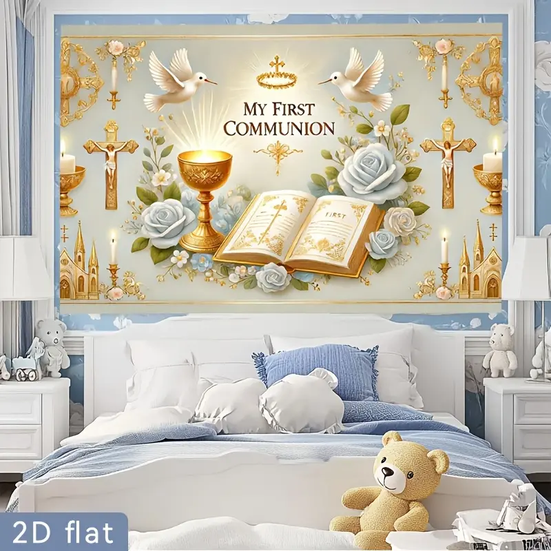 2D Flat, [party Banners] 2D Flat Banner, 1pc Happy Birthday. Festival Background Decoration. Lovely. Pretty  Patterns. Backdrop, for Party Decor Home, Room, Courtyard. Farm, Garden, At the Door. Living Roo