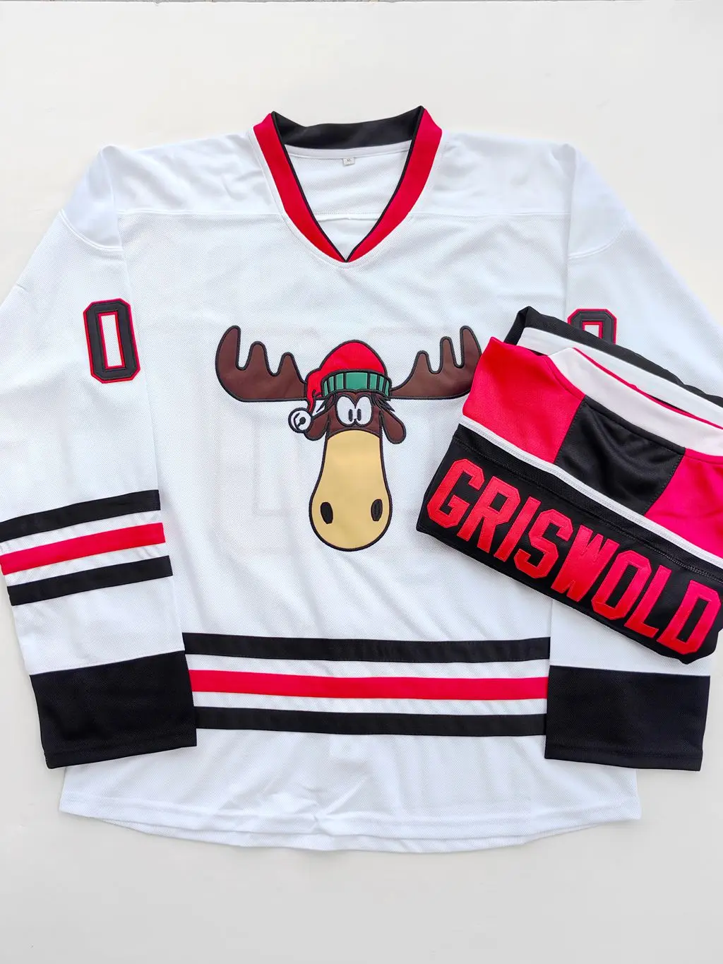 Wholesale Men's Griswold Moose Clark #00 Christmas Athletic Apparel - Embroidered Detail Pops, Festive Jersey for Christmas Games, Holiday Style, Breathable, BlackFriday Vacation Gift