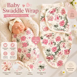 Full Cotton Baby Swaddle Blanket, Newborn Anti-Jump Sleep Bag, Four-Season Infant Wrap, Single Pack, Comfortable and Safe for Babies