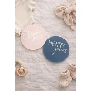 Personalized Baby Name Sign | Hello World Acrylic Baby Name Plaque | Custom Newborn Nursery Decor | Hospital Name Announcement Photo Prop