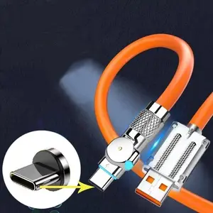 Thickened Rotating 120w Super Fast Charging Type-C Data Cable Compatible with Huawei Vivo Oppo Android Charger Line Cross-Border