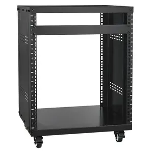 VEVOR 16U AV Rack, 200 lbs Max Capacity, Home Recording Studio Rack with Lockable Caster Wheels, Open Frame Server Cabinet, Special Vent Design, for 19-Inch Audio Video Musical IT Equipment MountingVEVOR Super Brand Day