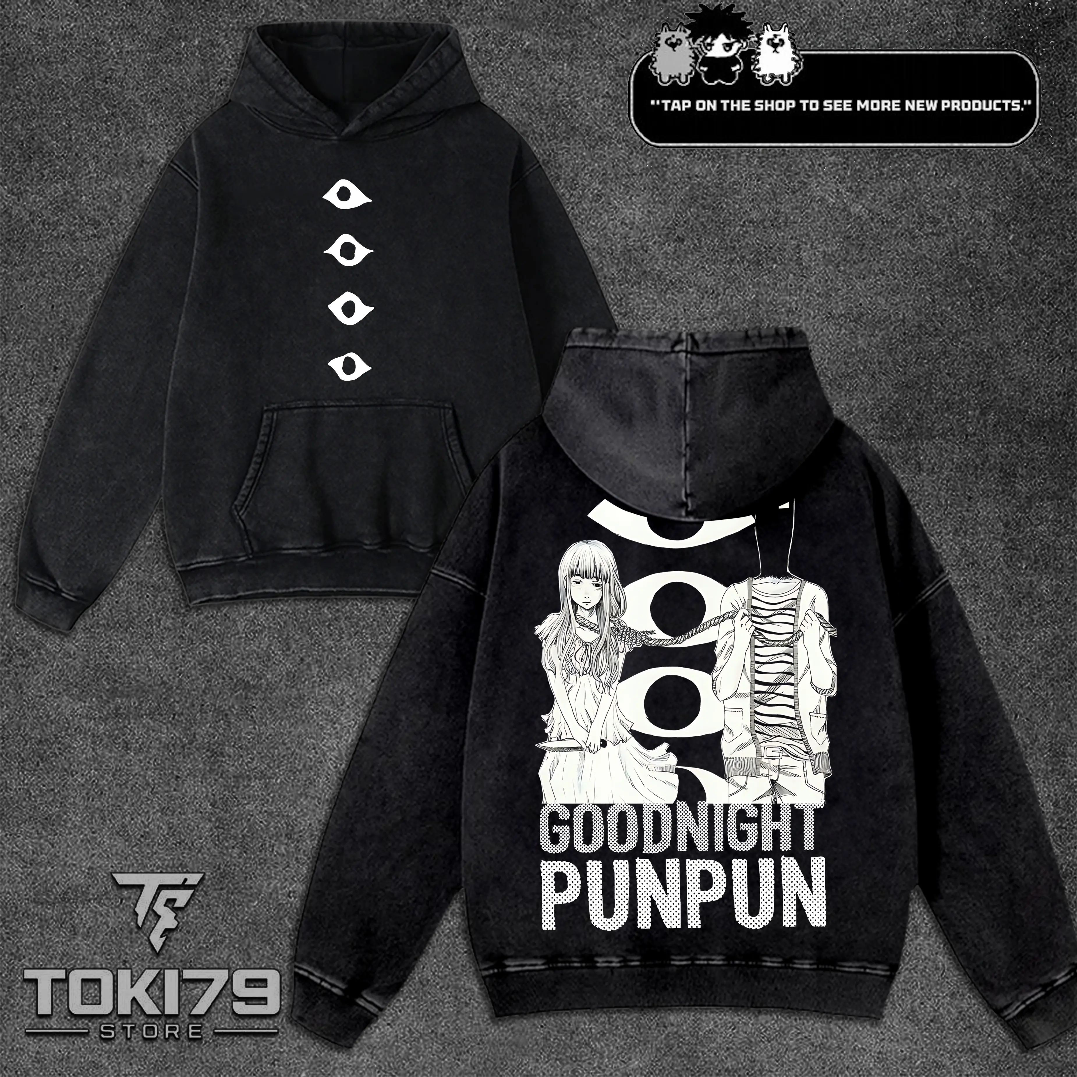 Goodnight Punpun v1 Anime Double Printed Lightweight Acid Washed Tee, Oyasumi Punpun Shirt, Horror Manga, Religious Gothic Art Tee, anime lover, anime merch Casual Cotton vintage anime streetwear