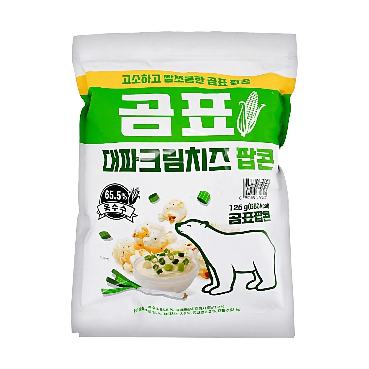 GOMPYO Korean Green Onion Cream Cheese Popcorn 125g - Savory & Sweet Snack GOMPYO Korean Green Onion Cream Cheese Popcorn 125g - Savory & Sweet Snack