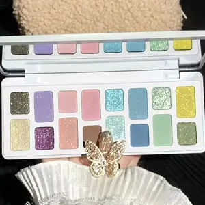 16 Color Shimmer Matte Eyeshadow Palette, Glitter Eyeshadows, Smoky Glitter Makeup Set, Perfect for Daily and Party Looks, Eye Shadow Kit, Makeup Palettes