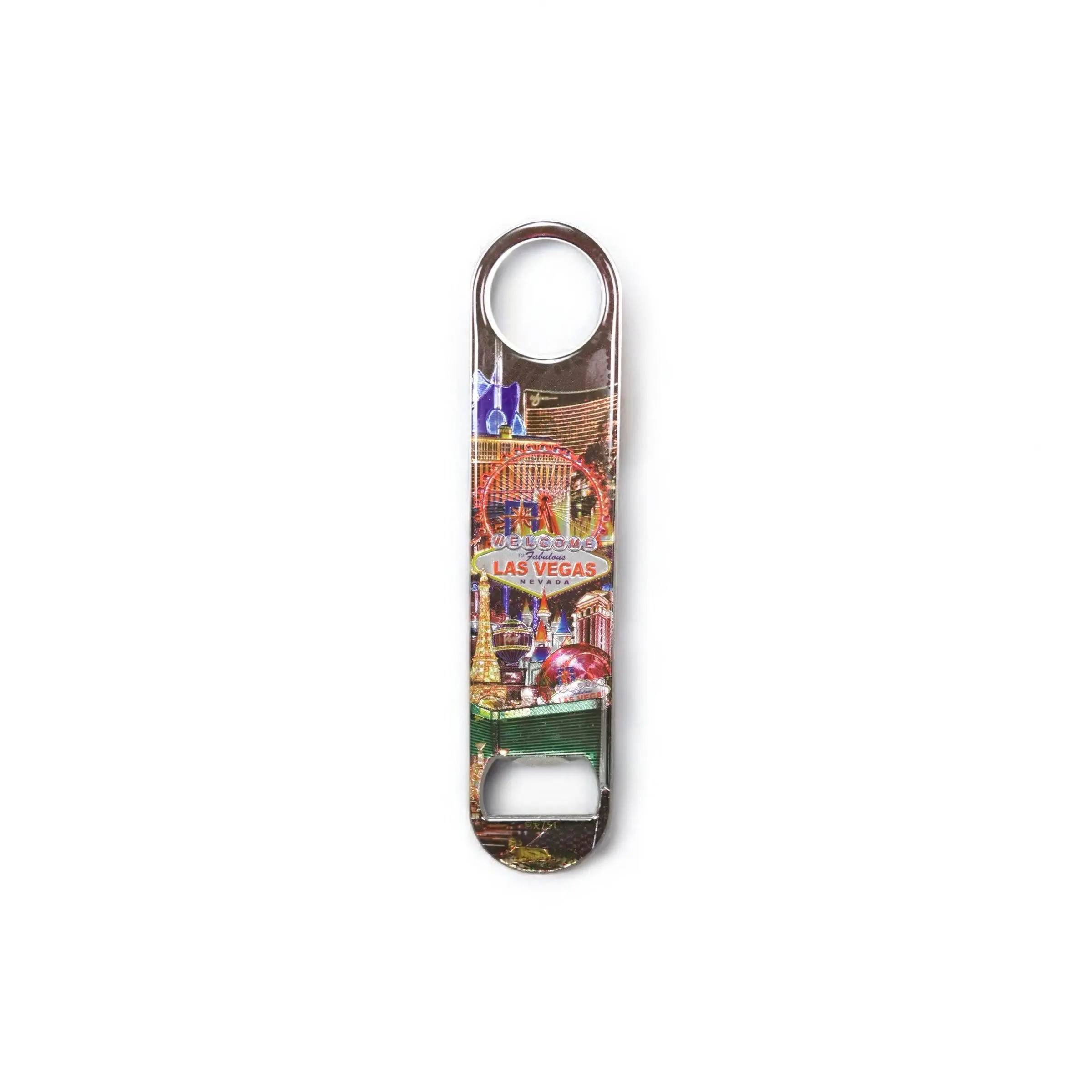 Las Vegas Black Scene Steel Bottle Opener