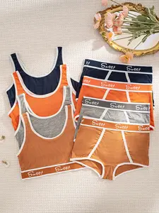 Women's Letter Print Underwear Set, Sporty Casual Athletic Bra & Panties, Comfortable Soft Fabric, Fashion Forward Design, All Seasons