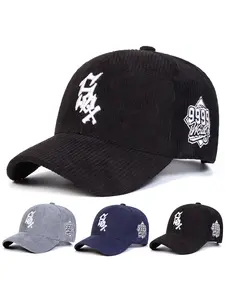 Unisex Corduroy Sox Baseball Cap, Adjustable Strap Sun Protection Casual Hat, Outdoor Sports, Spring & Fall Travel, Beach Activities