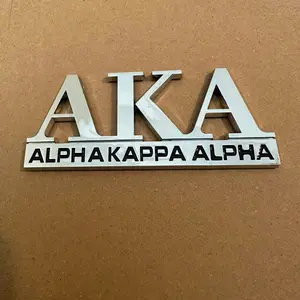 Silver Alpha Kappa Alpha car decal