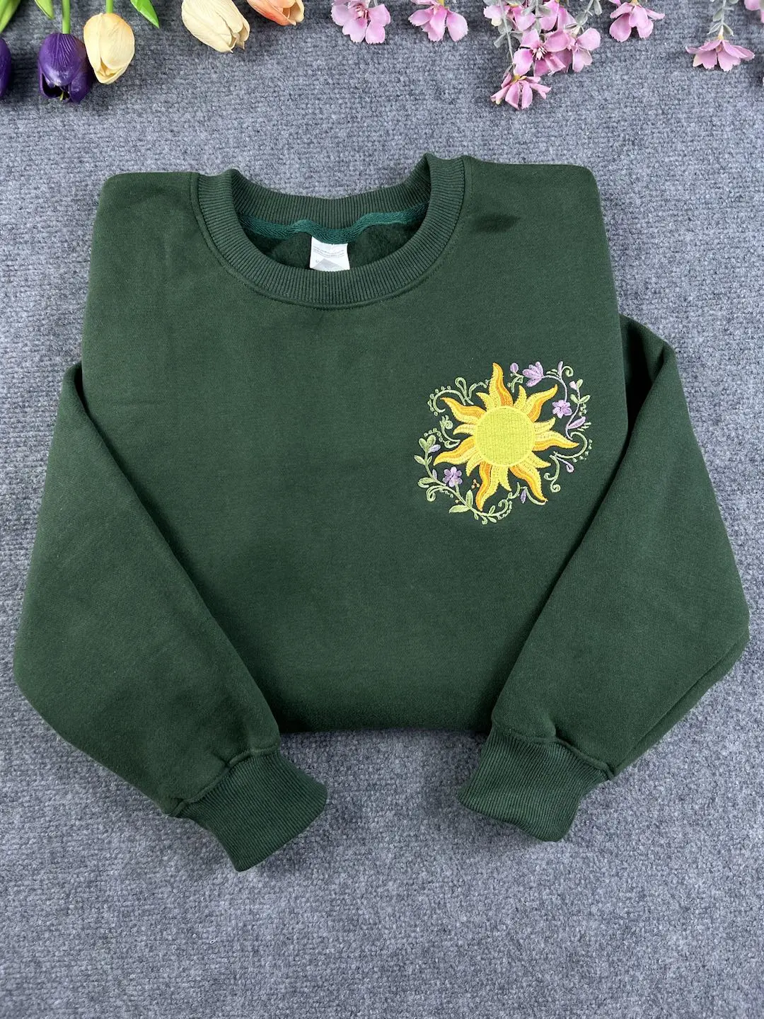 Embroidered Rapunzel Sun Sweatshirt, Tangled Sun Sweatshirt, Vintage Celestial Sun Sweatshirt Hoodie