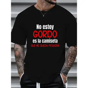 Retro Red & Black Graphic Tee - Playful Spanish Humor Statement Shirt