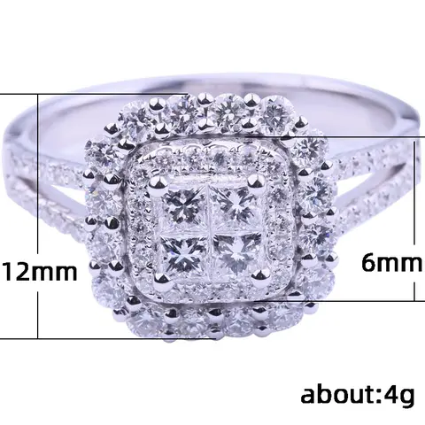 Women's Elegant Glittering Artificial Synthetic Diamond Ring - Gold-Coated Micro-Paved Copper Brass Alloy Band, Formal Jewelry for Weddings & Dates, Sizes 6-10, Includes 1 Piece 5mm Earring