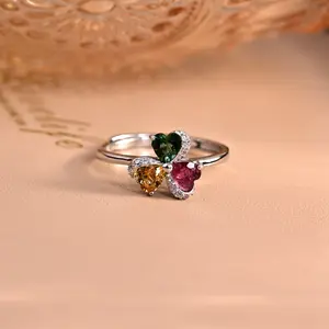 S925 silver ring with natural tourmaline,Anniversary Auspicious Birthday Everyday Engagement Wedding Casual Elegant Ethnic Gifts Certificate of Authenticity