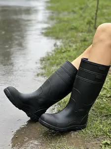 Thick Rubber High-Top Rain Boots, Anti-Slip Wear-Resistant Waterproof Shoes, Adult Outdoor Commuter Rainy Season Water Shoes