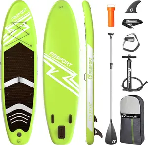 【On Sale】FBSPORT 11' Premium Stand Up Paddle Board, Yoga Board with SUP Accessories & Carry Bag | Wide Stance, Surf Control, Non-Slip Deck, Leash, Paddle and Pump for Youth & Adult