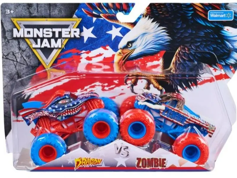 Monster Jam, Zombie Vs. Dragon Die-Cast 1:64 Scale Monster Trucks, Boys and Girls Ages 3 and up