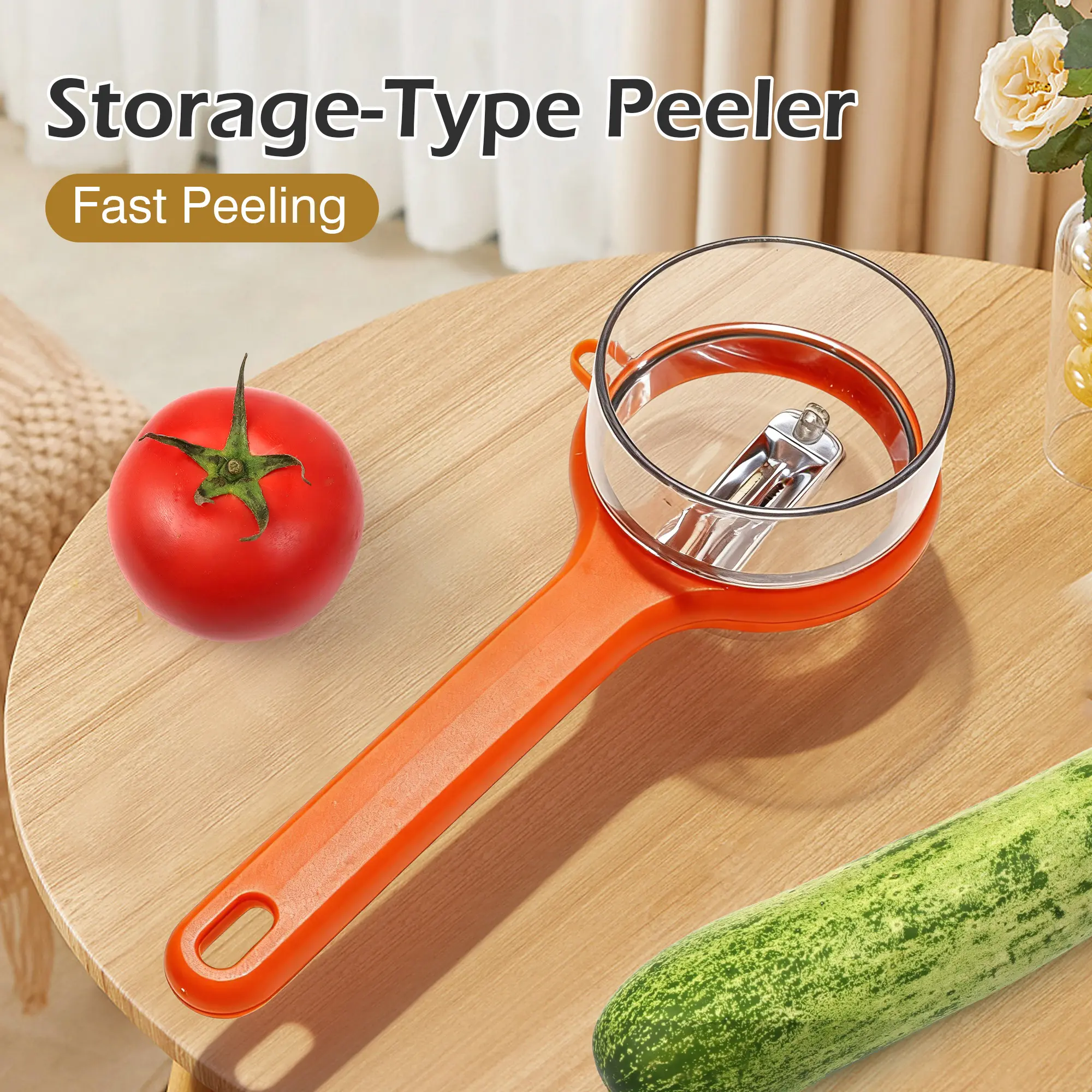 1 Count Storage-Type Peeler with Container, Multi-functional Kitchen Peeler and Slicer