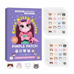 160 Water Gel Acne Patches with Cute Cat Elements, Easy Cover Up, Fashionable Facial Decoration, Perfect Holiday Gift, Hydrocolloid Acne Patch