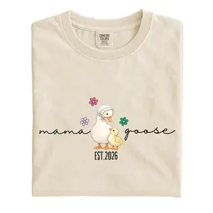 Comfort Colors Mama Goose Est. 2026 Shirt, Floral Mama Shirt, Cute Mama Goose Tee, Gift for Mom, Mother's Day Gift