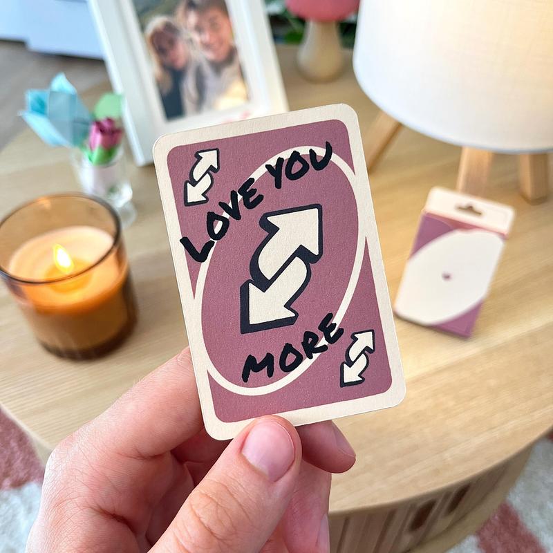 Love You More UNO Reverse Card – Anniversary Gift for Him / Anniversary Gift for Her, Wedding Anniversary Gift for Husband, Gift Partner