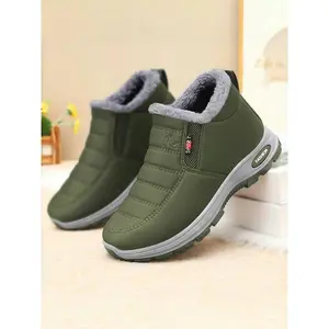 Unisex fashionable warm snow boots, anti-slip wear-resistant comfortable fleece-lined boots, winter essential for outdoor and indoor use