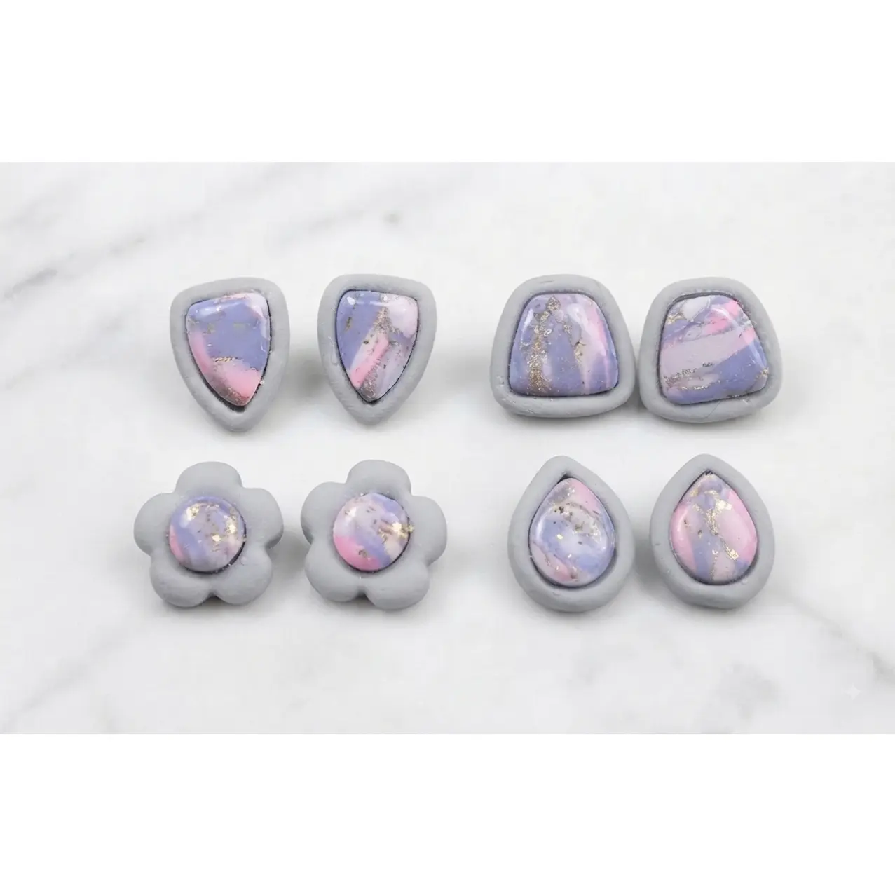 Polymer Clay Inlay Stud Earrings