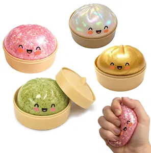 Unzip the bun explosion artifact, pinch the music gift blind box creative simulation vent bun decompression toy Sensory Stress Reliever Stretchable Stress Relief Kawaii Squishies
