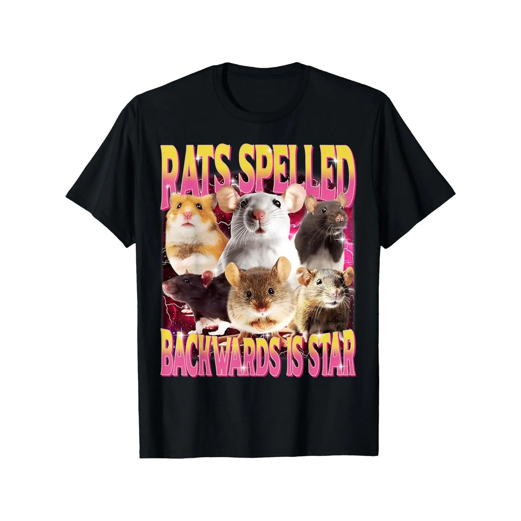 Rats Spelled Backwards is Star Funny Gen Z Humor Rat Meme T-Shirt Cotton Clothing