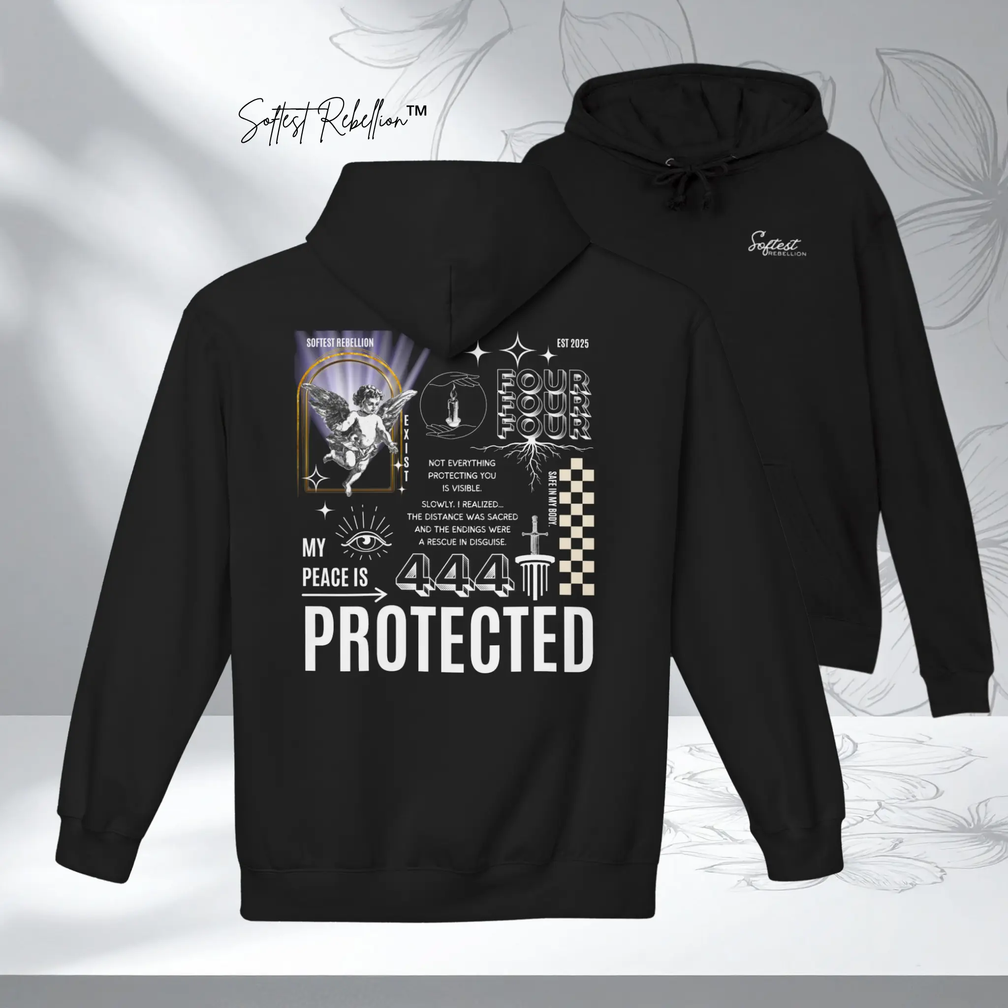 "444" Softest Rebellion™ Protected | Angel Number Hoodie Fleece Menswear