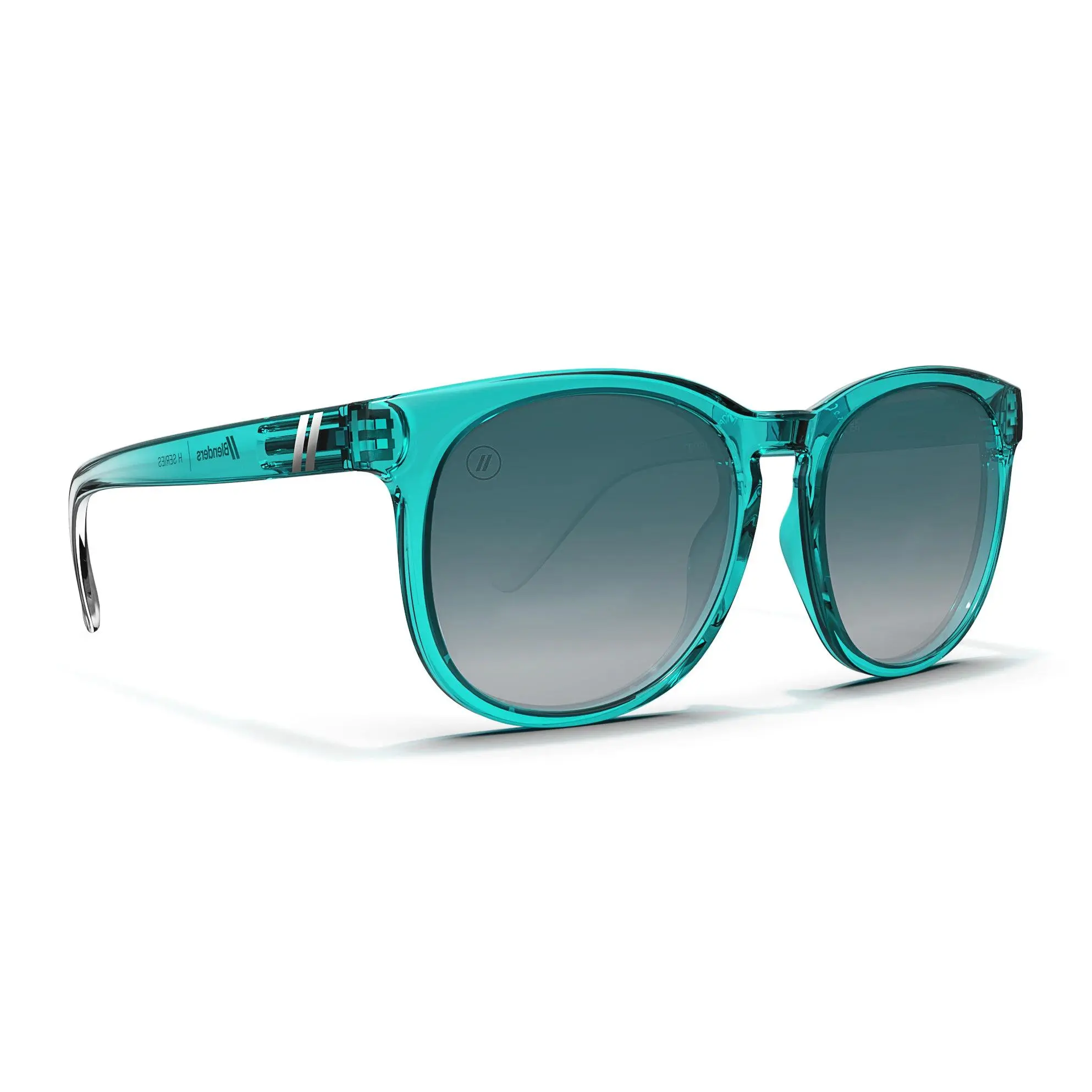 Blenders Eyewear H Series Tropical Current Women's Polarized Sports Sunglasses - Gloss Transparent Teal Frame, Teal Gradient Lenses, Medium-Large Fit, 100% UV Protection, Polarized Sports Glasses, Stylish Accessories, Teal Fade