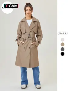 Over Knee Mid-Length Loose Fit Long Sleeve Trendy Coat Jacket, Elegant Style, Plain Pattern, Fall & Winter Fashion, Women's Outerwear