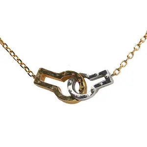 Pre-owned Louis Vuitton Zinc Alloy Small Leather Goods Collier Twin Lock Necklace