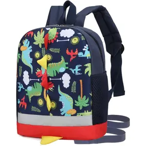 X-CBP41 Toddler Backpack Boy Kids Backpack with Safety Leash Cute Dinosaur Backpack for Preschool Pre K Baby Daycare Bag Schoolbag