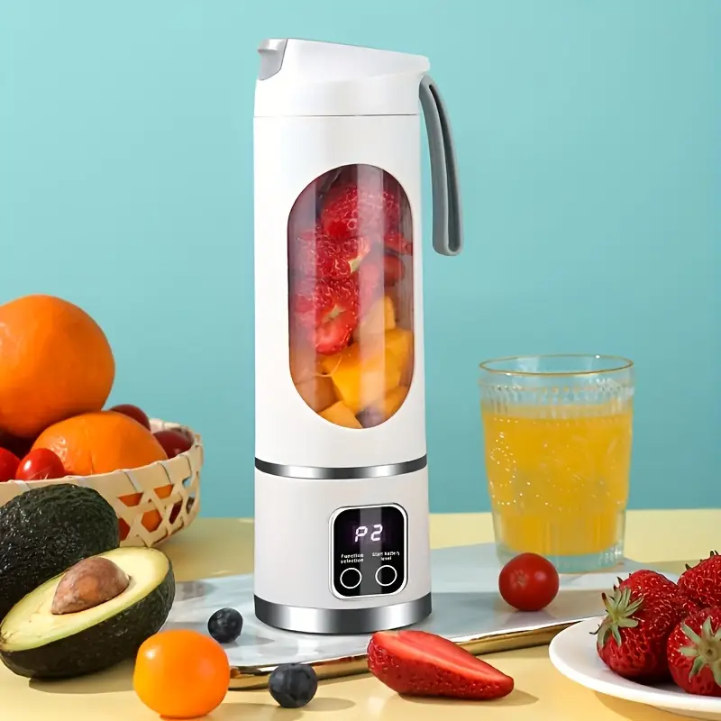 USB Rechargeable Portable Blender and Juicer - Easy to clean, ideal for smoothies, milkshakes and fresh fruit drinks Digital display, stainless steel