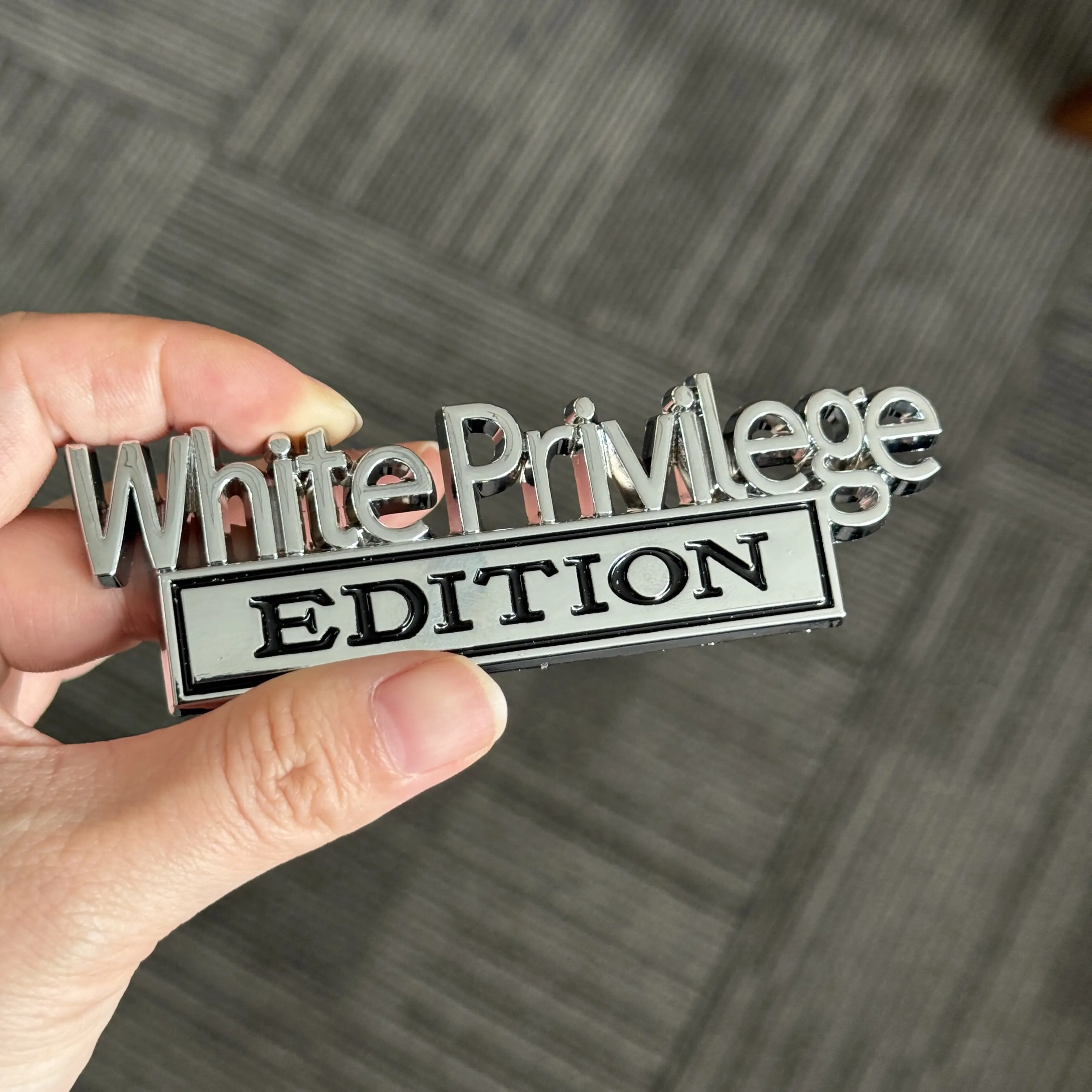 White Privilege Edition 3D Emblem Sticker Badge, Funny Decals for Car, Truck, SUV, Motorcycle White Privilege Edition 3D Emblem Sticker Badge, Funny Decals for Car, Truck, SUV, Motorcycle