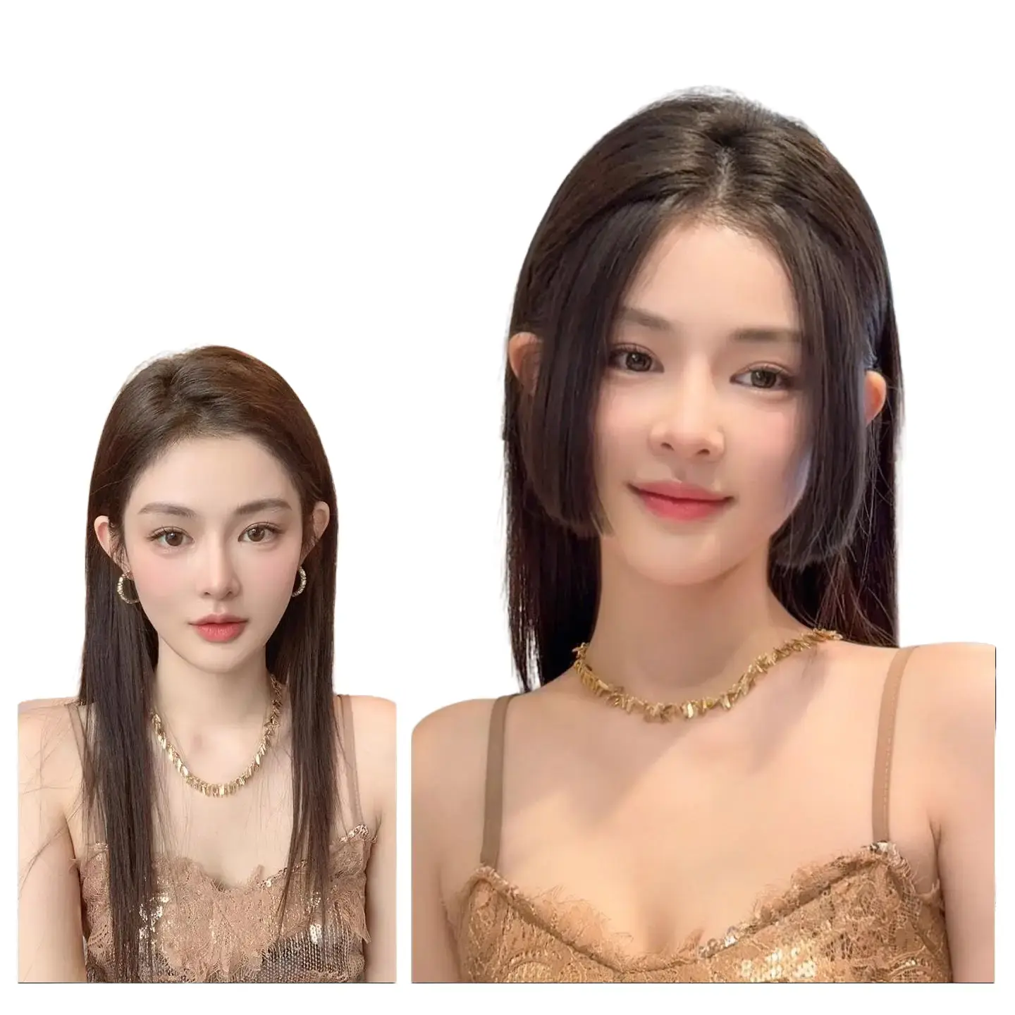 Women's Synthetic Princess Cut Clip-in Bangs - Face Framing Hime Cut Side Fringe Hair Extensions for Daily Styling
