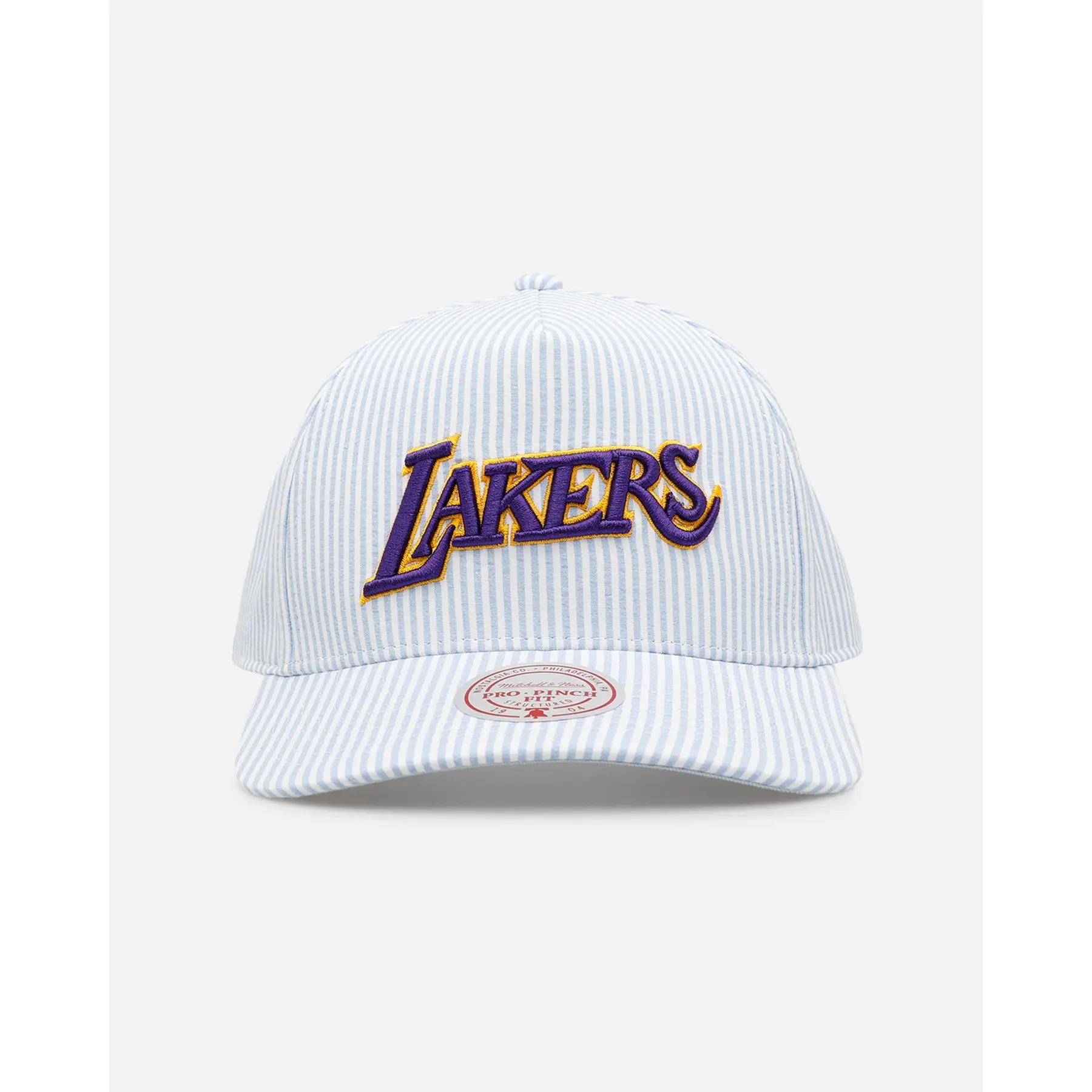 Mitchell & Ness Los Angeles Lakers 'Seersucker' Pro Pinch Snapback Blue/White