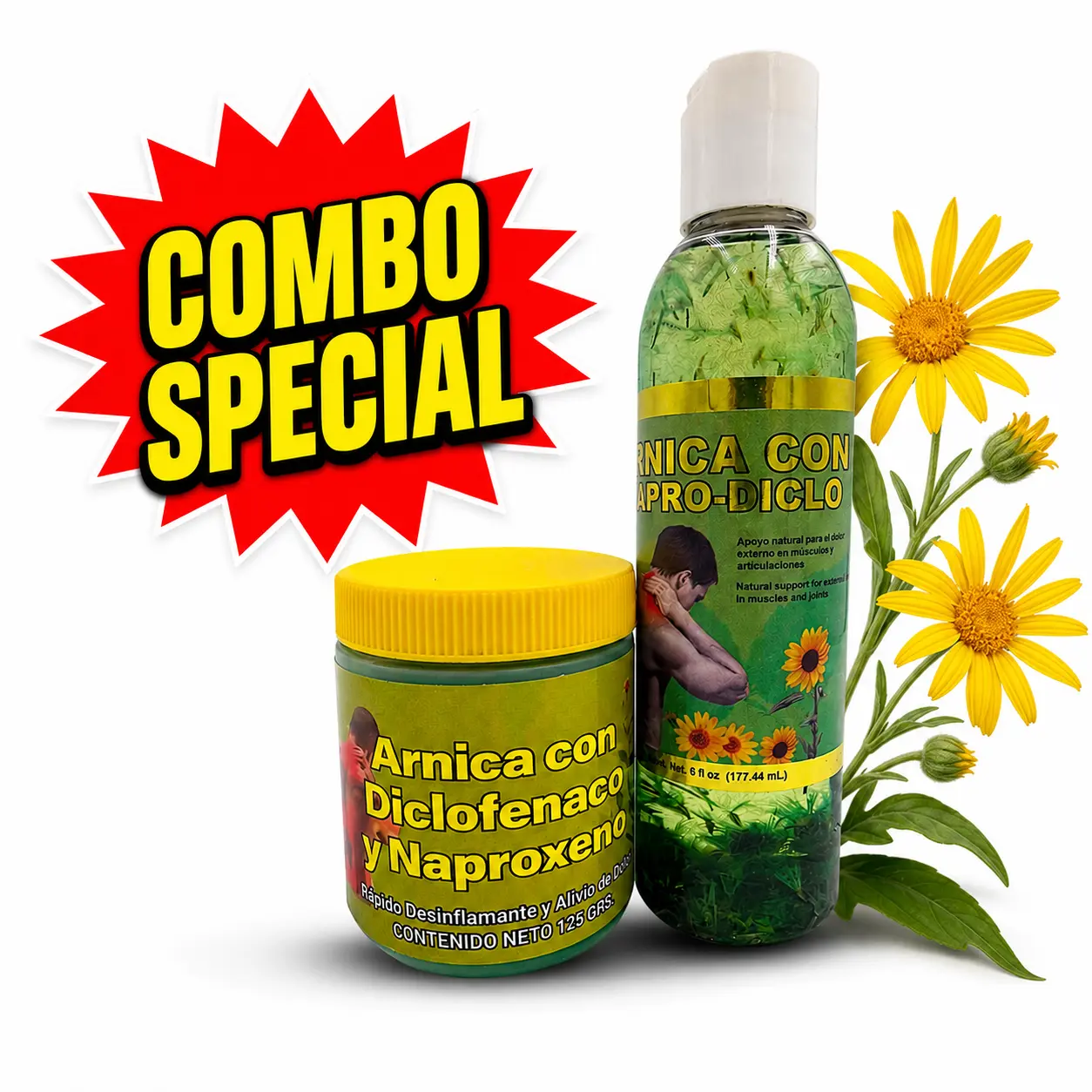 SPECIAL COMBO - Arnica Muscular Oil +Gel 6oz 125g