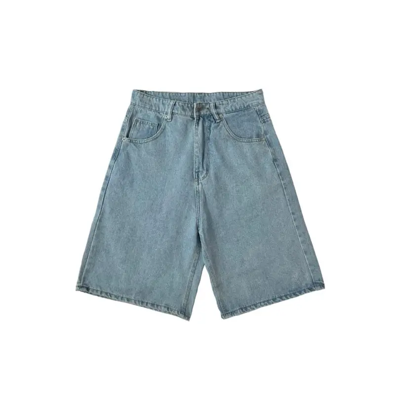 Trendy Baggy Jorts Jeans, Daily Blue Baggy Short, Unisex Jorts, Baggy Jeans, Men's Jeans Wide Leg Washed Denim Shorts, Unisex Shorts Jeans
