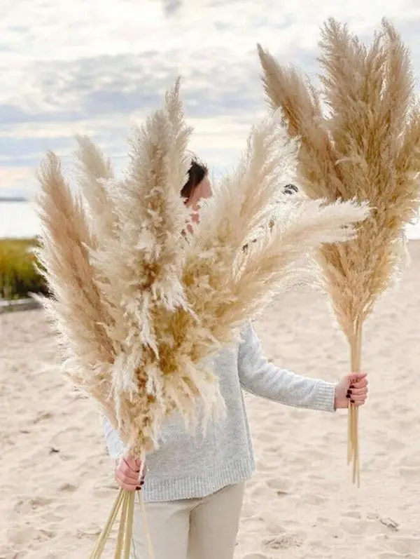 40-Inch Natural Dried Pampas Grass – Fluffy Boho Floor Vase Decor, 16/20 Stems for Entryway, Living Room & Farmhouse Home Styling