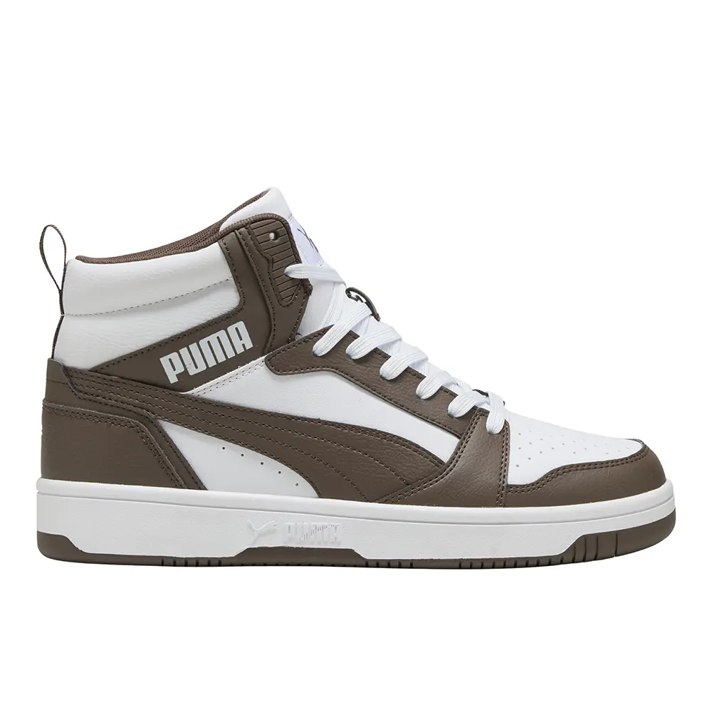 PUMA Mens Rebound V6 Mid Lace Up Sneakers Shoes Casual - White