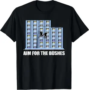 Aim For The Bushes Meme Quote Funny Gift Idea T-Shirt Pure Cotton Graphic Tees Menswear Top: Gifts for Men & Women