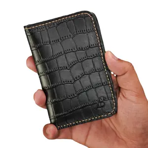 Men’s Handmade Full Grain Leather Wallet Slim wallet  Bifold, Compact and Durable Genuine Leather Card Holder for Everyday Use – Stylish, Fits Front Pocket, Ideal Gift for Him – Black