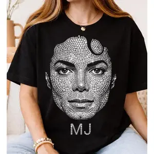 [Sale Up To 50%25] Retro Michael Jackson King of Pop Tee, Halftone Design Shirt, Classic Pop Icon Shirt, , MJ Music T-Shirt for Fans, Gift for Him, Gift for Her