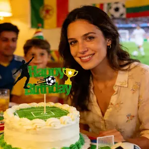 1 Cake Decoration Insert / World Cup Soccer Cake Topper - Soccer Player Boy's Birthday Cupcake Decoration Insert - Ready-to-Use