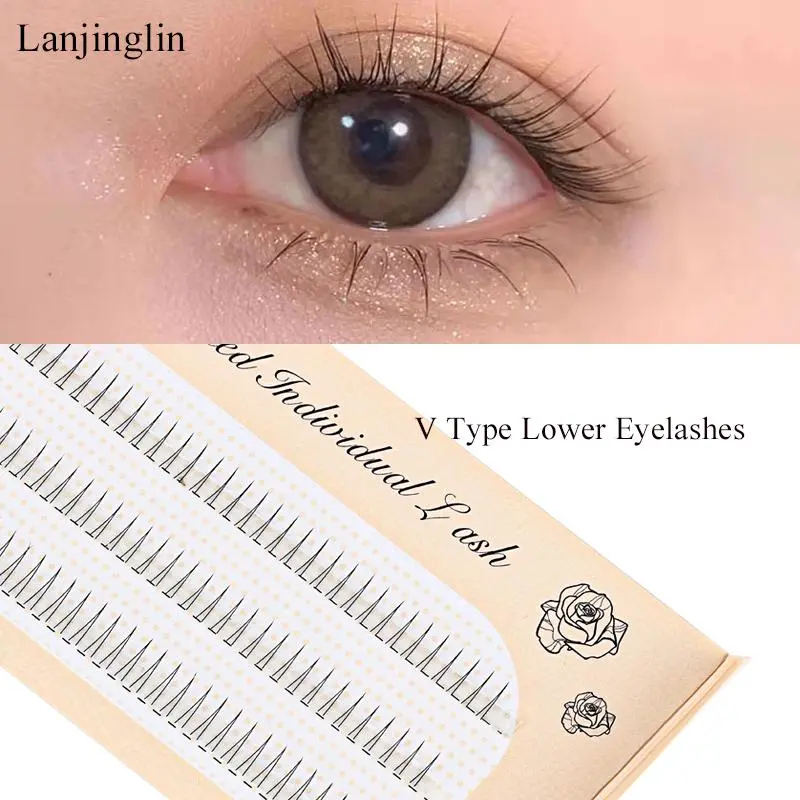 Individual Lashes 120 Clusters V-Shaped Lower Eyelashes 5/6/7mm Natural Lower Under Eyelash Easy Grafting Makeup Extension Tools 2026 New