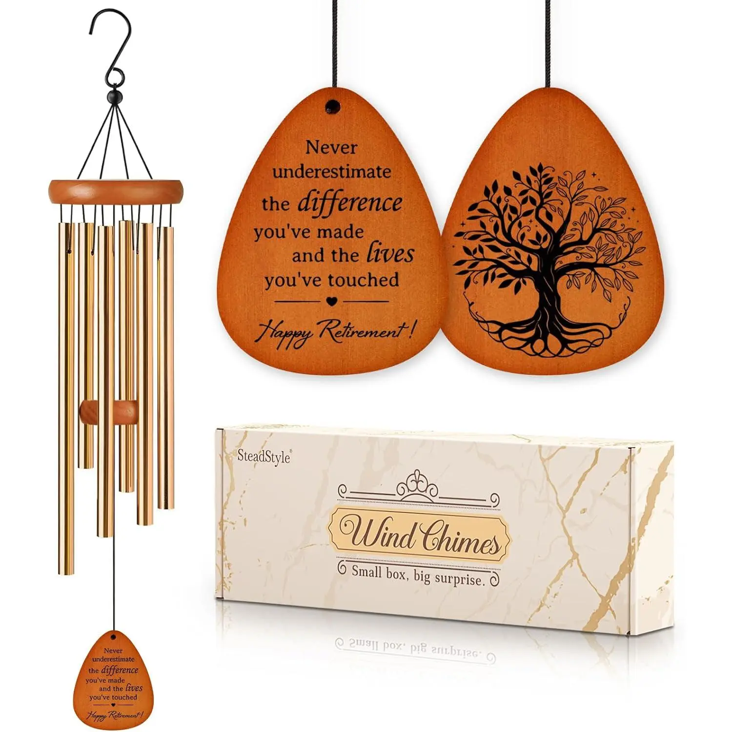 Retirement Gifts Wind Chime, Retirement Gift for Woman Men, Happy Retirement Gifts for Coworker, Nurse, Veterans, Teacher, Boss