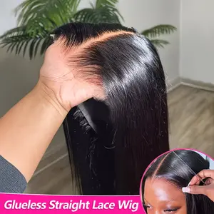 MYLOCKME Glueless Straight Human Hair Wig Wear And Go 9X6 7X5 Hd Transparent Lace Front Wig For Black Women Glueless 5X5 6X4 Brazilian Hair Wig