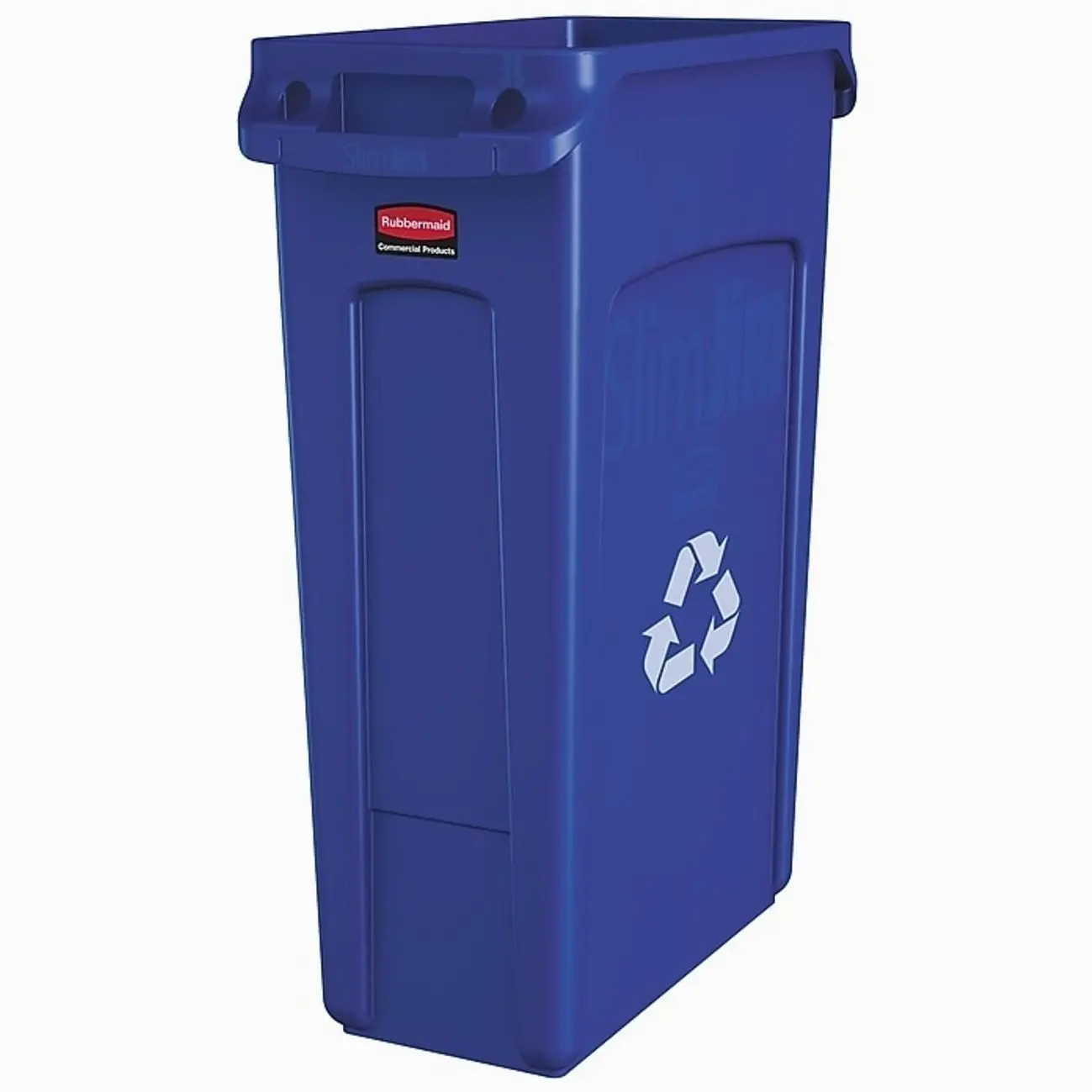 Rubbermaid Slim Jim Vented Recycling Container, 23 Gallons, Blue (FG354007BLUE)